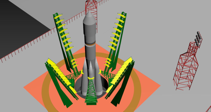 space center Baykonur Low-poly 3D model_3