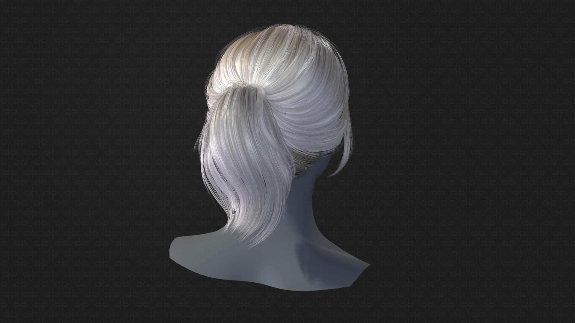 Real-time ponytail Low-poly 3D model_3