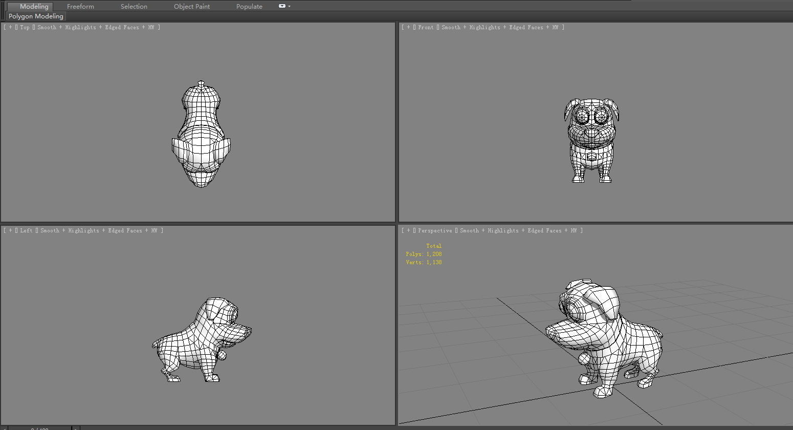 Cartoon puppy dog 3D model_5