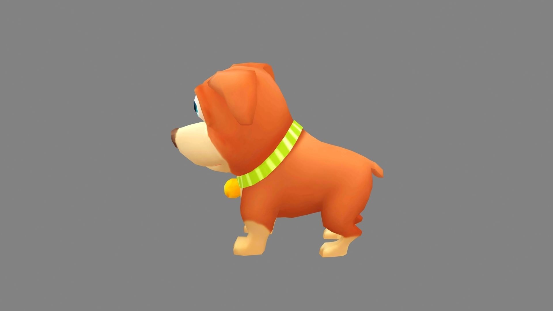 Cartoon puppy dog 3D model_1