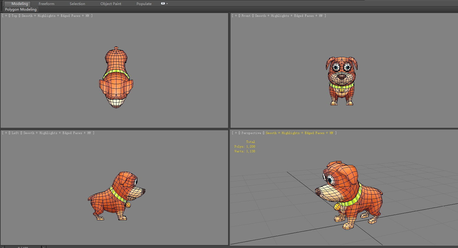 Cartoon puppy dog 3D model_4