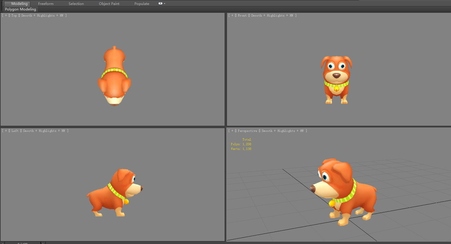Cartoon puppy dog 3D model_3