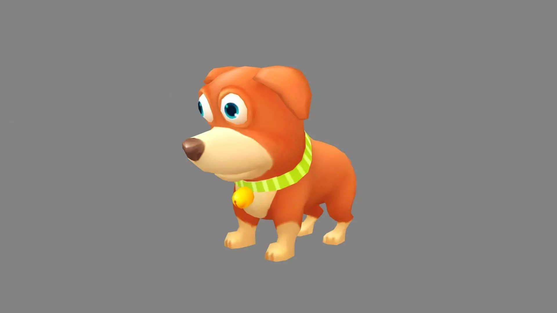 Cartoon puppy dog 3D model_0