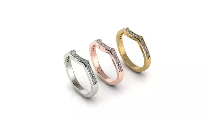 Special designed half eternity  women ring