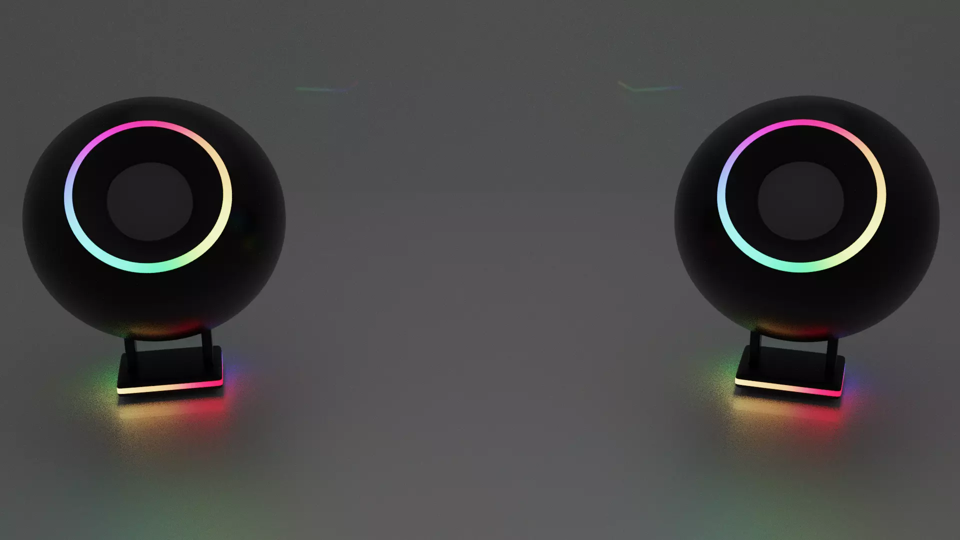 Gaming desktop speakers with rgb lights and stand Free 3D model