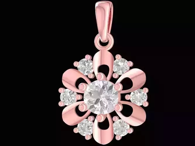 Elegant Flower Diamond Pendant Jewelry for Women 2401