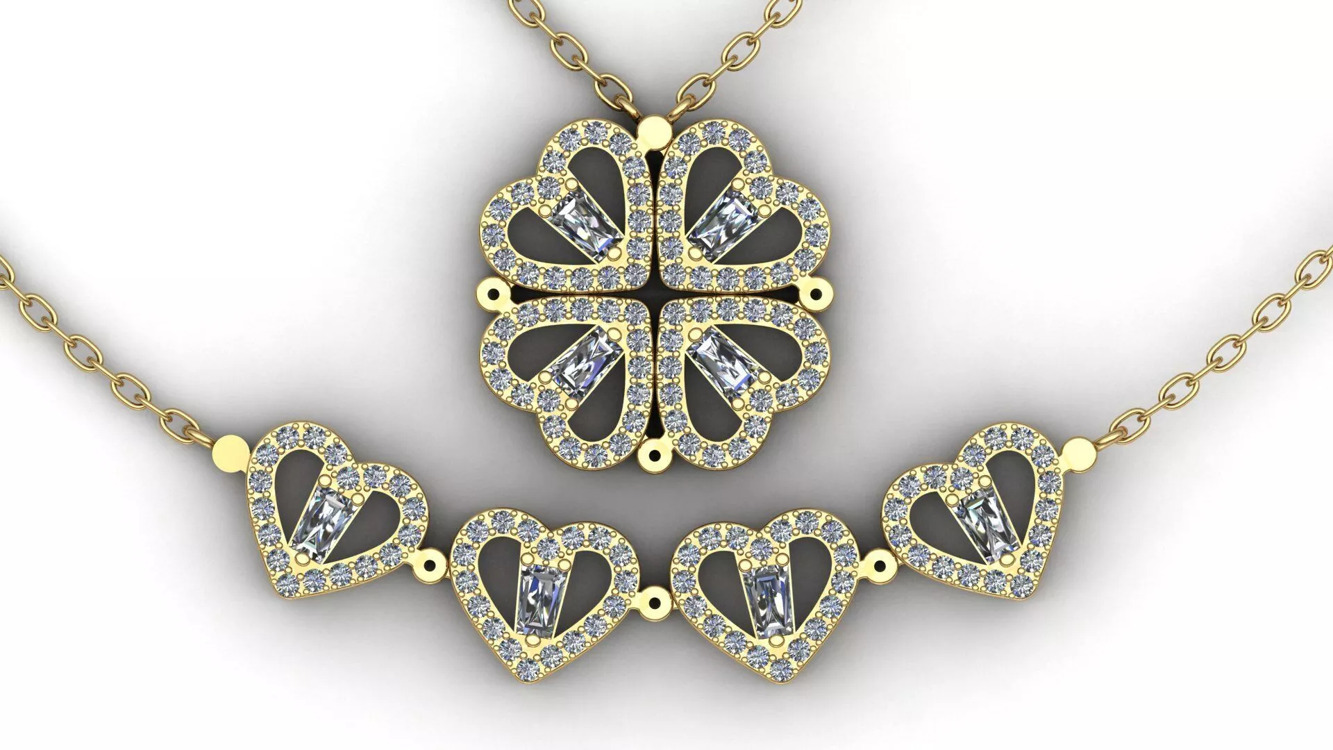 Four leaf clover pendant 3D print model