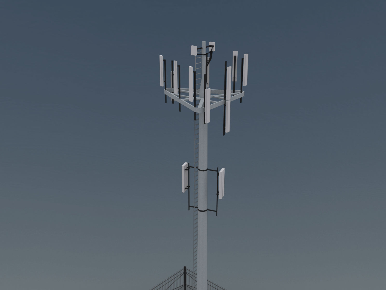 Cell Phone Tower Low-poly 3D model_5