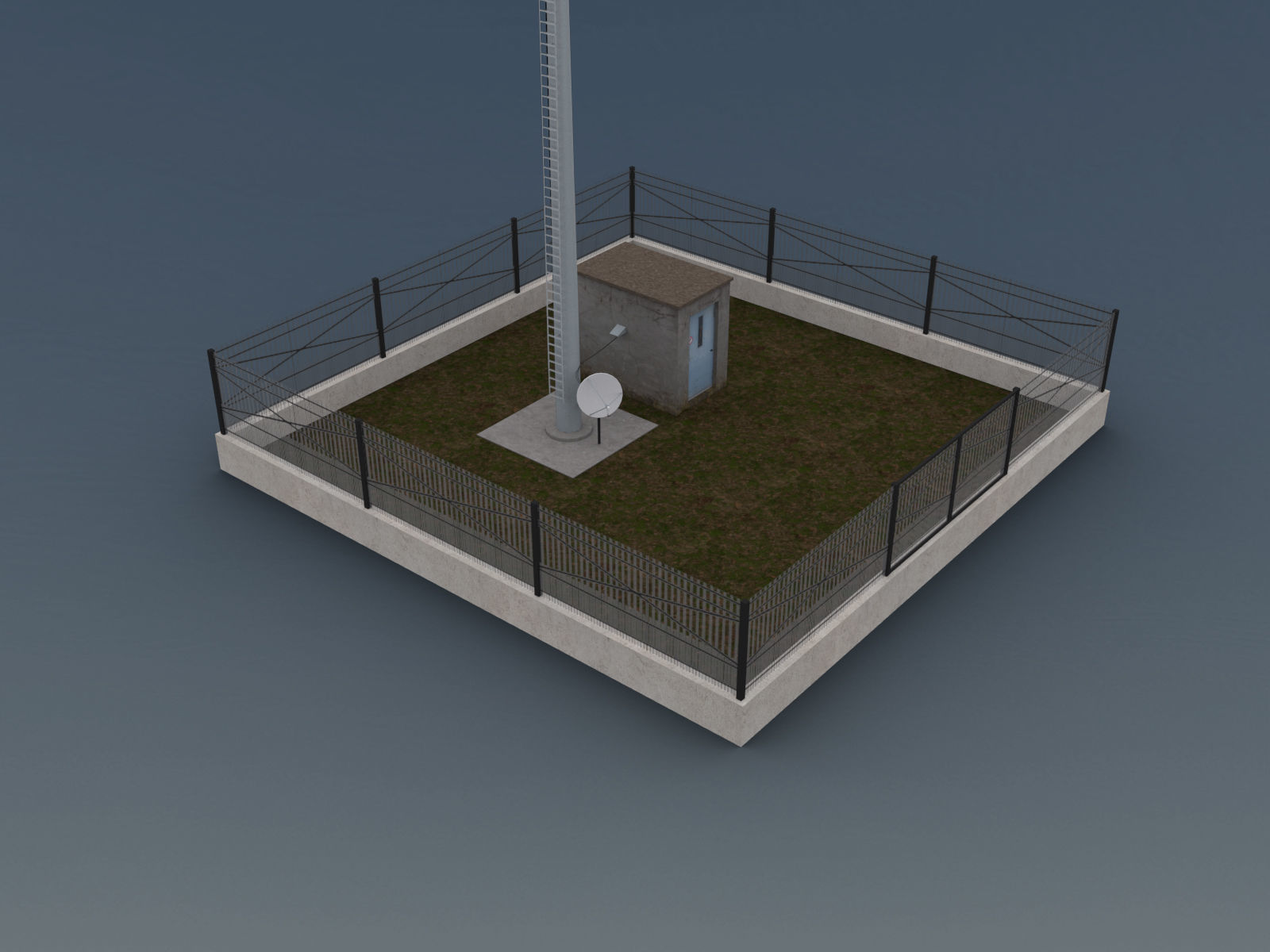 Cell Phone Tower Low-poly 3D model_4