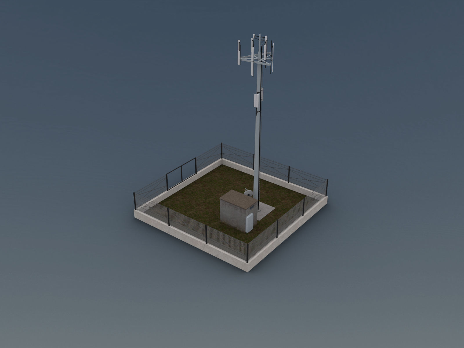 Cell Phone Tower Low-poly 3D model_1