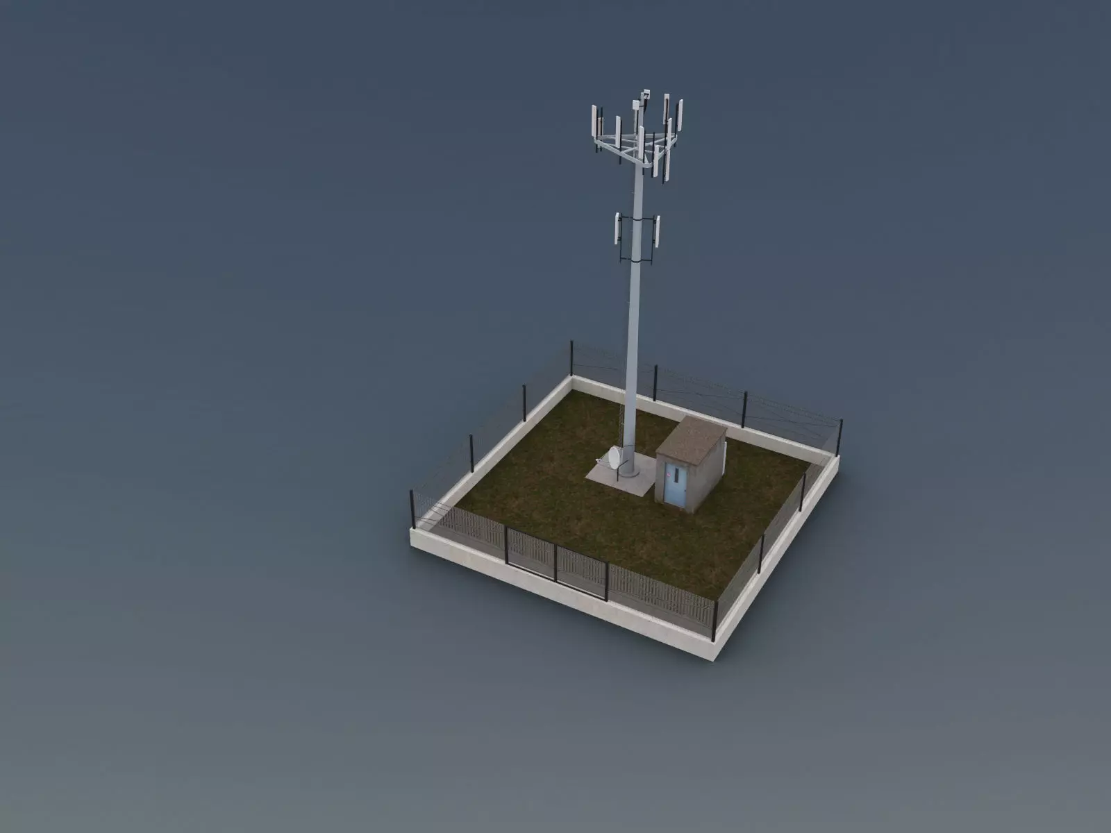 Cell Phone Tower Low-poly 3D model_0