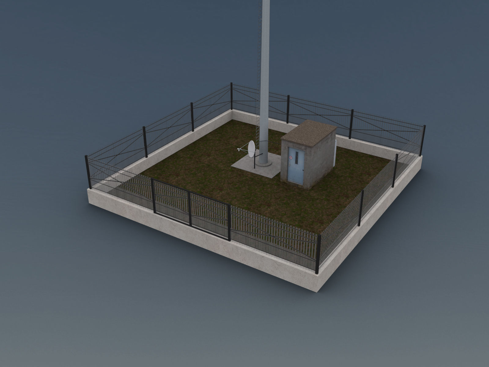 Cell Phone Tower Low-poly 3D model_2