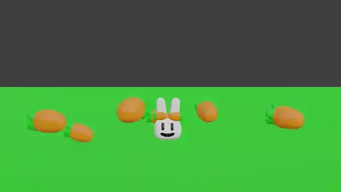 pekora easter bunny in field of oranges