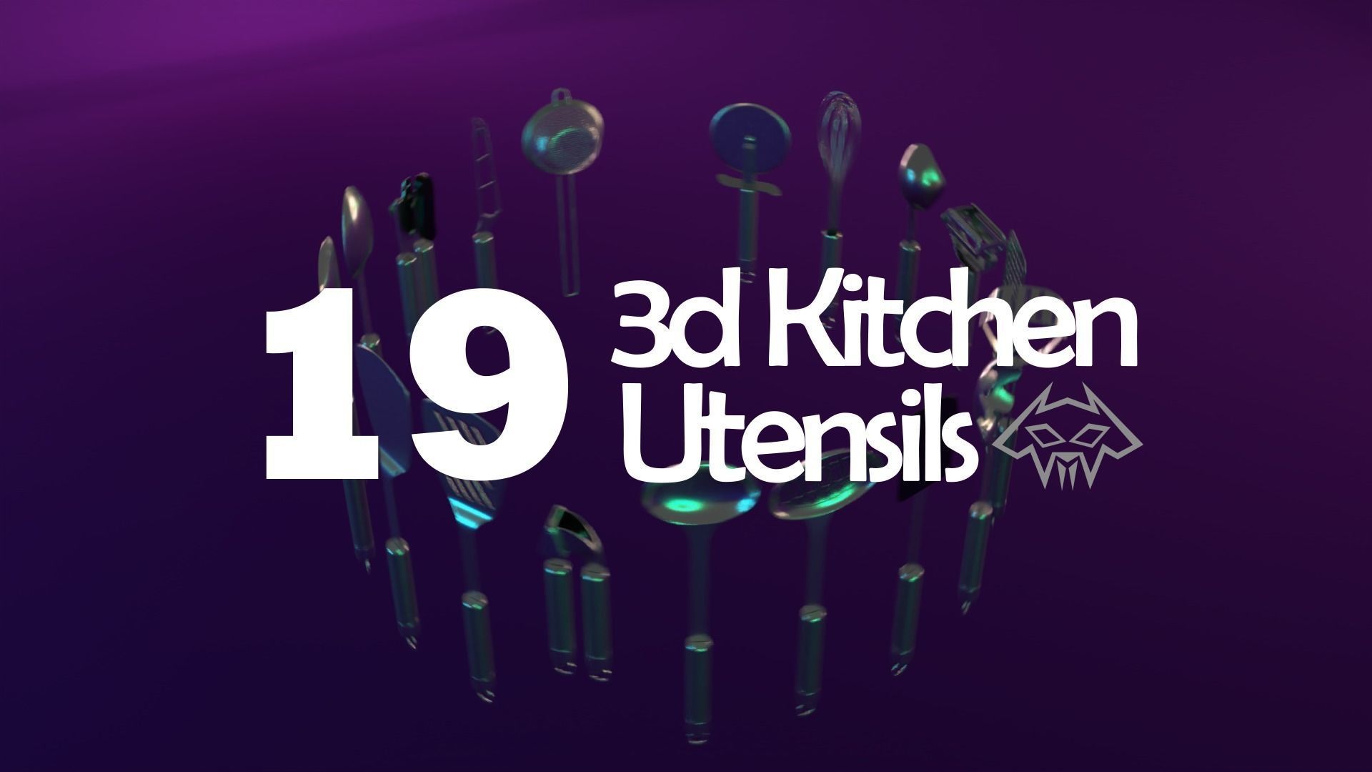 House Hold Series - 19 3d  Kitchen Utensils - Set 6 3D model_2