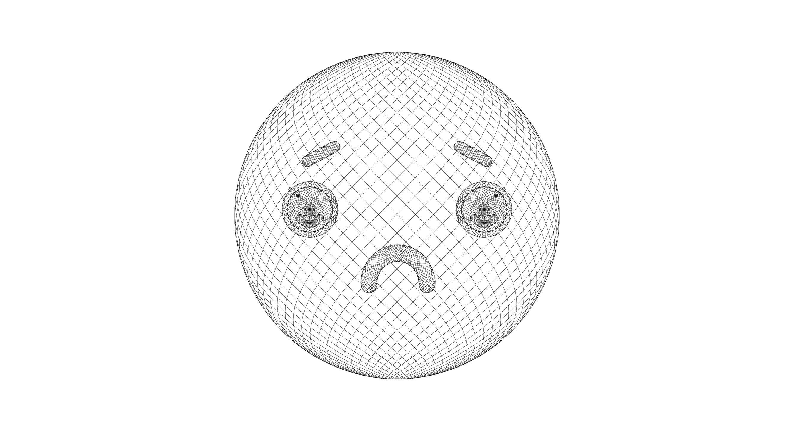 sad 2 emoji  3D model_2