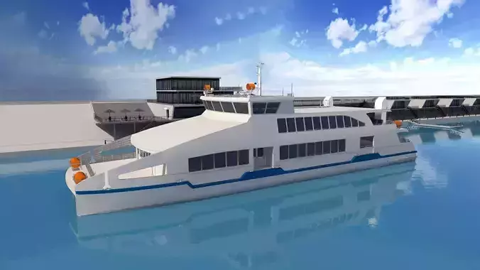 Harbor ferry boat on water