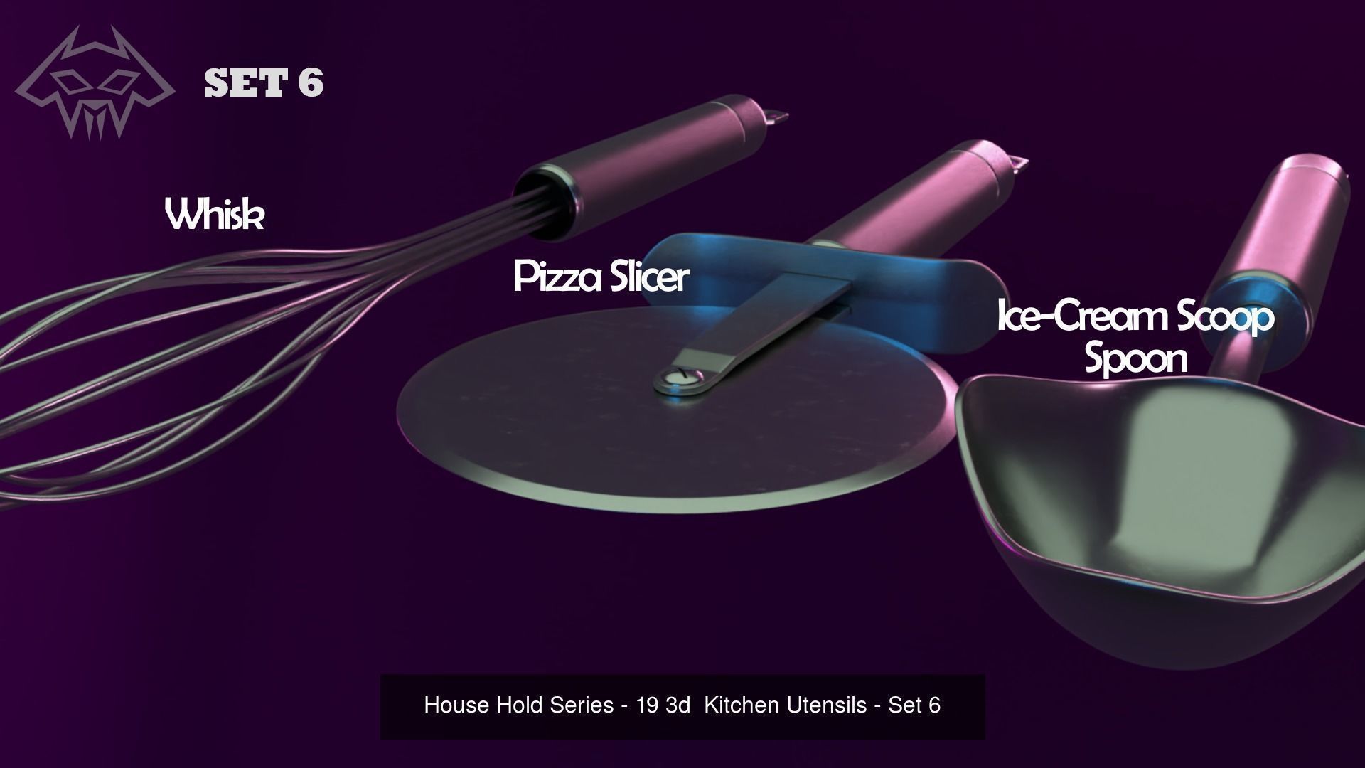 House Hold Series - 19 3d  Kitchen Utensils - Full Set 3D Model Collection_8