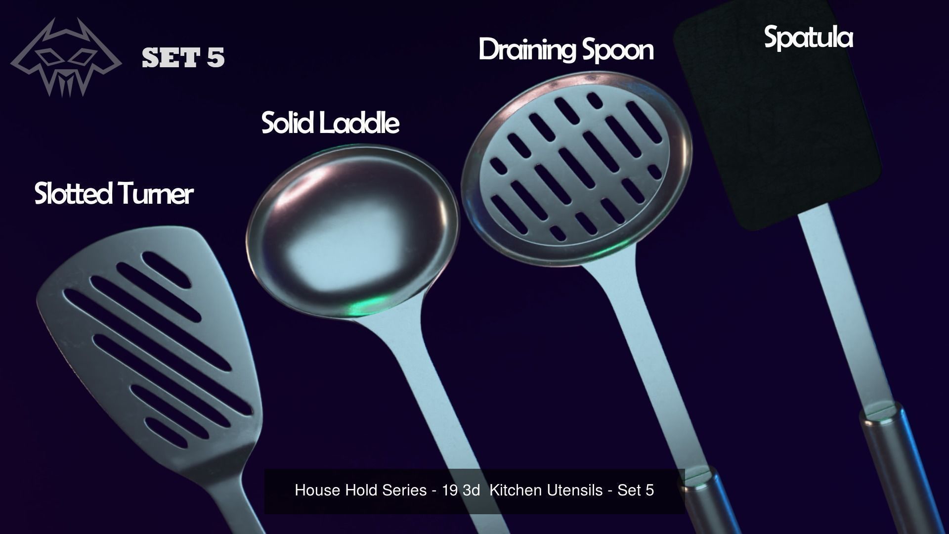 House Hold Series - 19 3d  Kitchen Utensils - Full Set 3D Model Collection_7