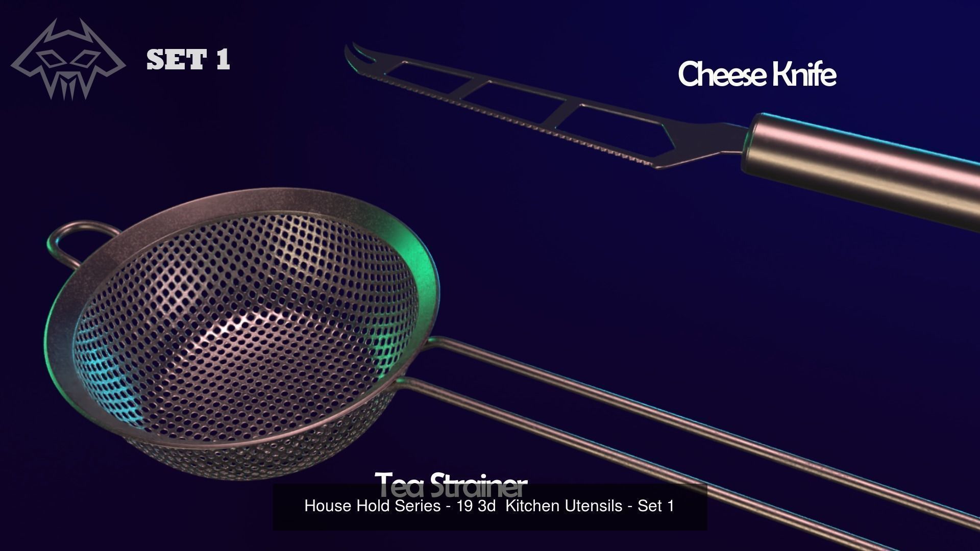 House Hold Series - 19 3d  Kitchen Utensils - Full Set 3D Model Collection_3