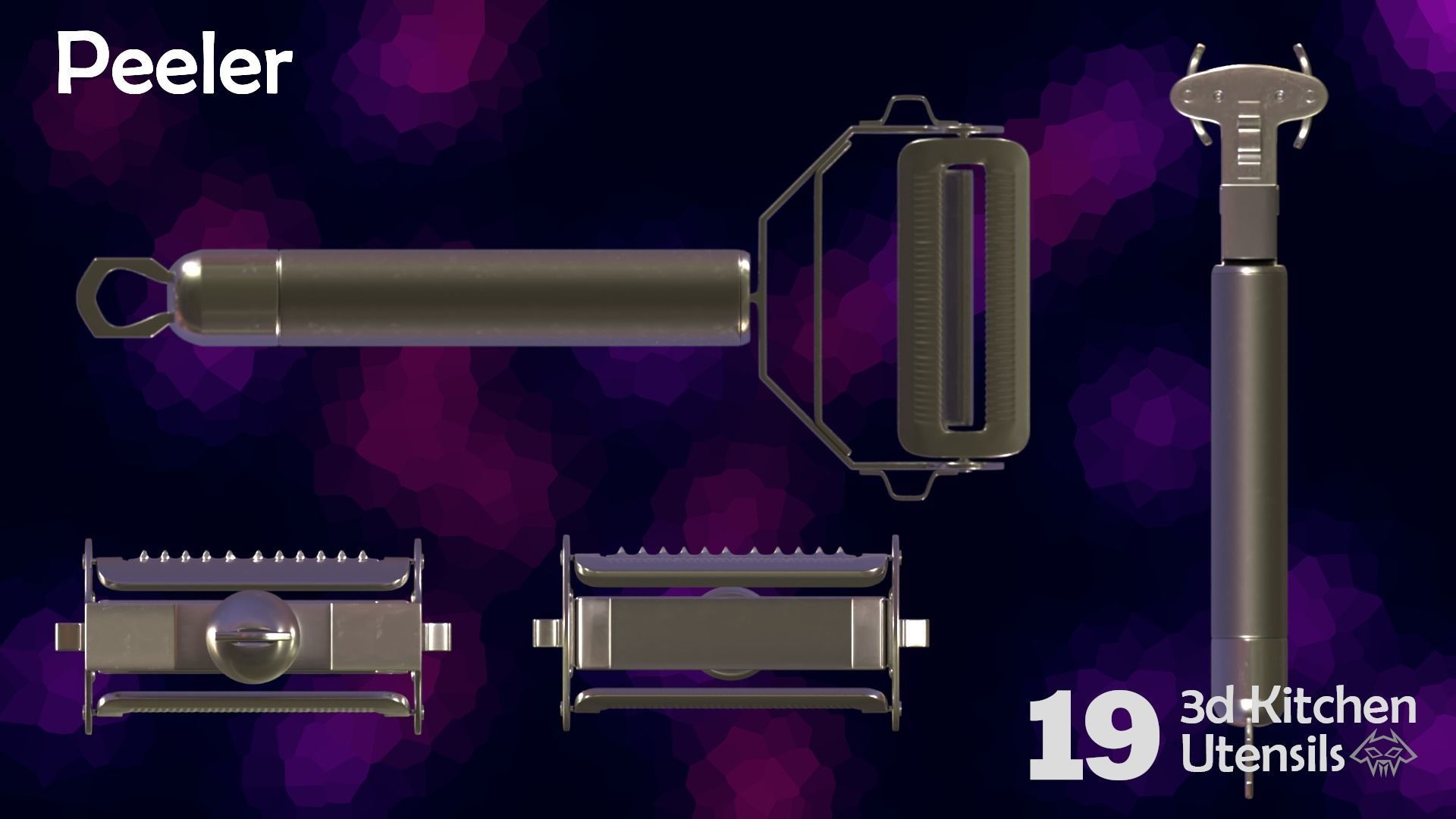 House Hold Series - 19 3d  Kitchen Utensils - Full Set 3D Model Collection_11