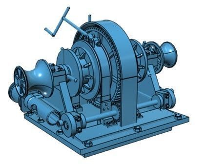 Anchor Winch Steam Tug 3D model_2