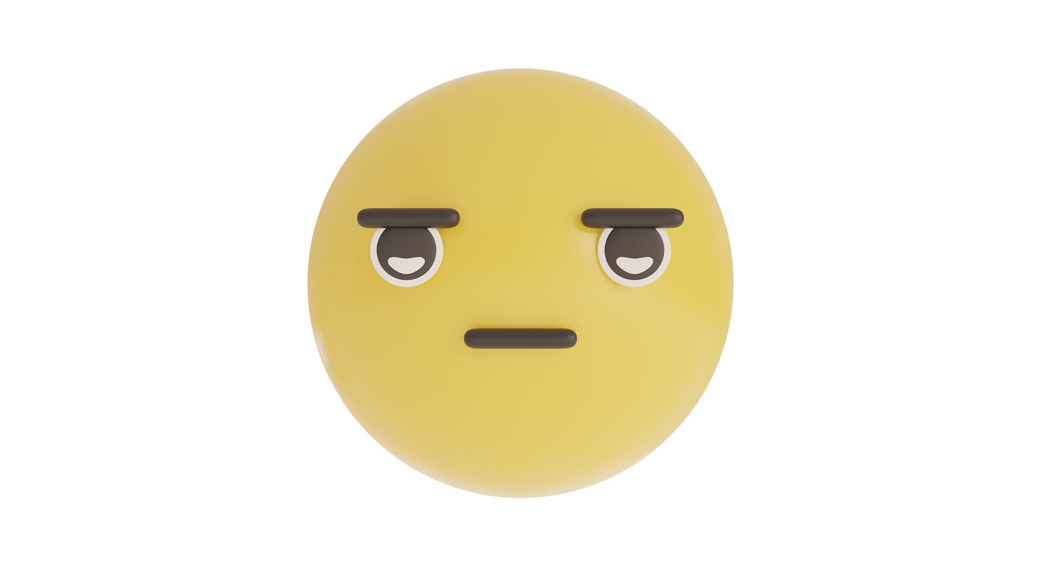 serious emoji 3D model_1