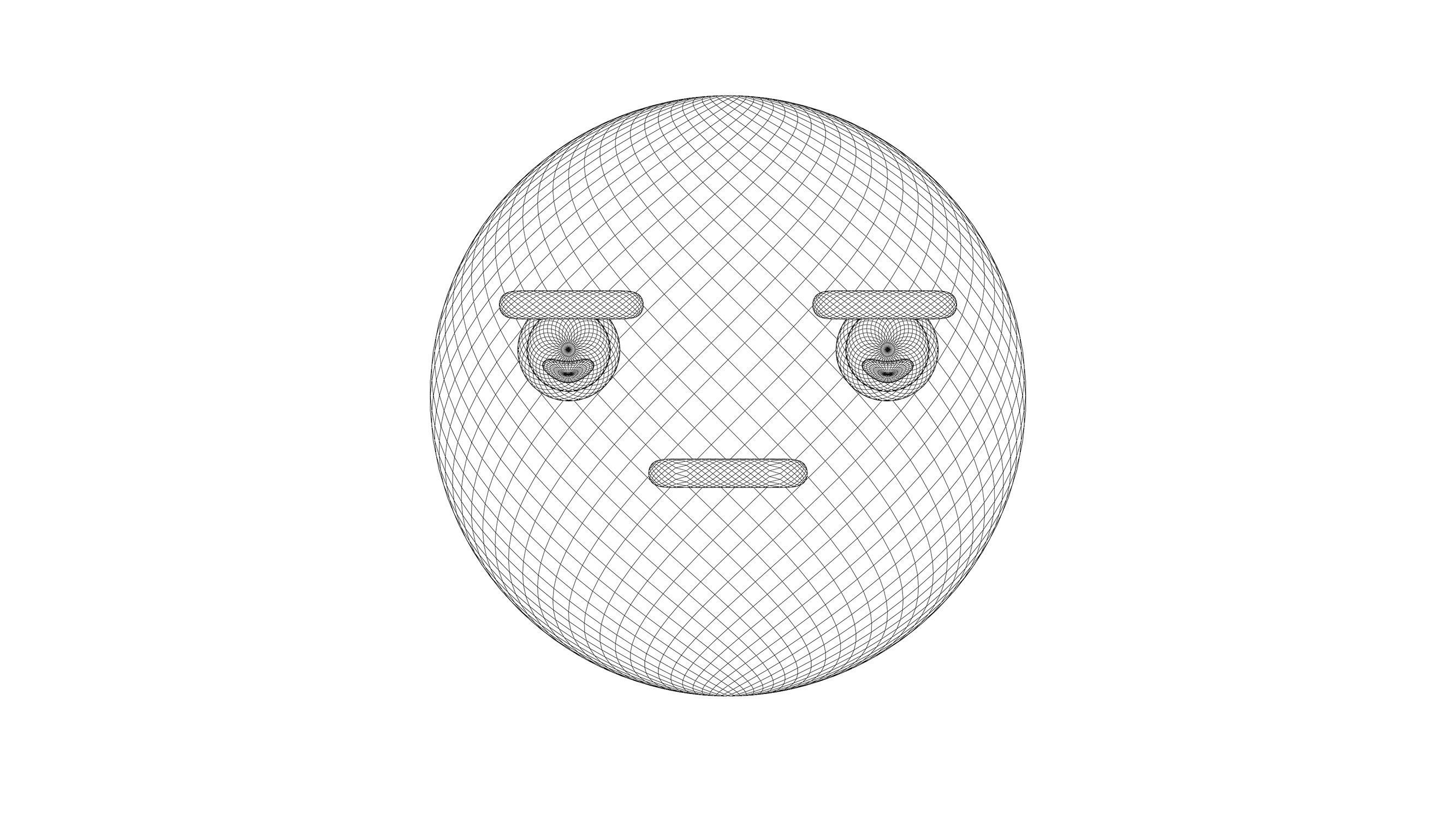 serious emoji 3D model_2