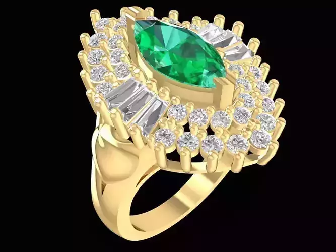 Luxury Marquise Oval Halo Diamond Cocktail Ring for Women  2402