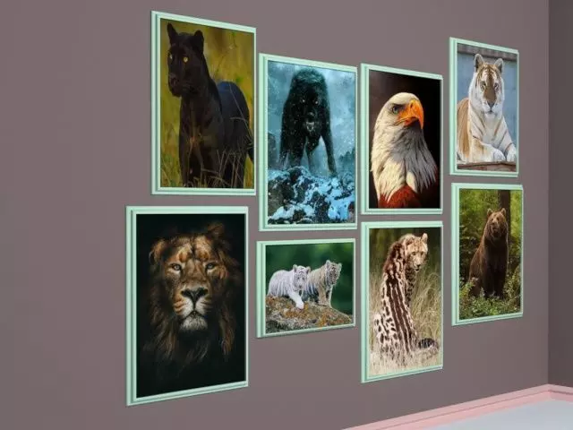 pictures wild animals wall art 3D model_0