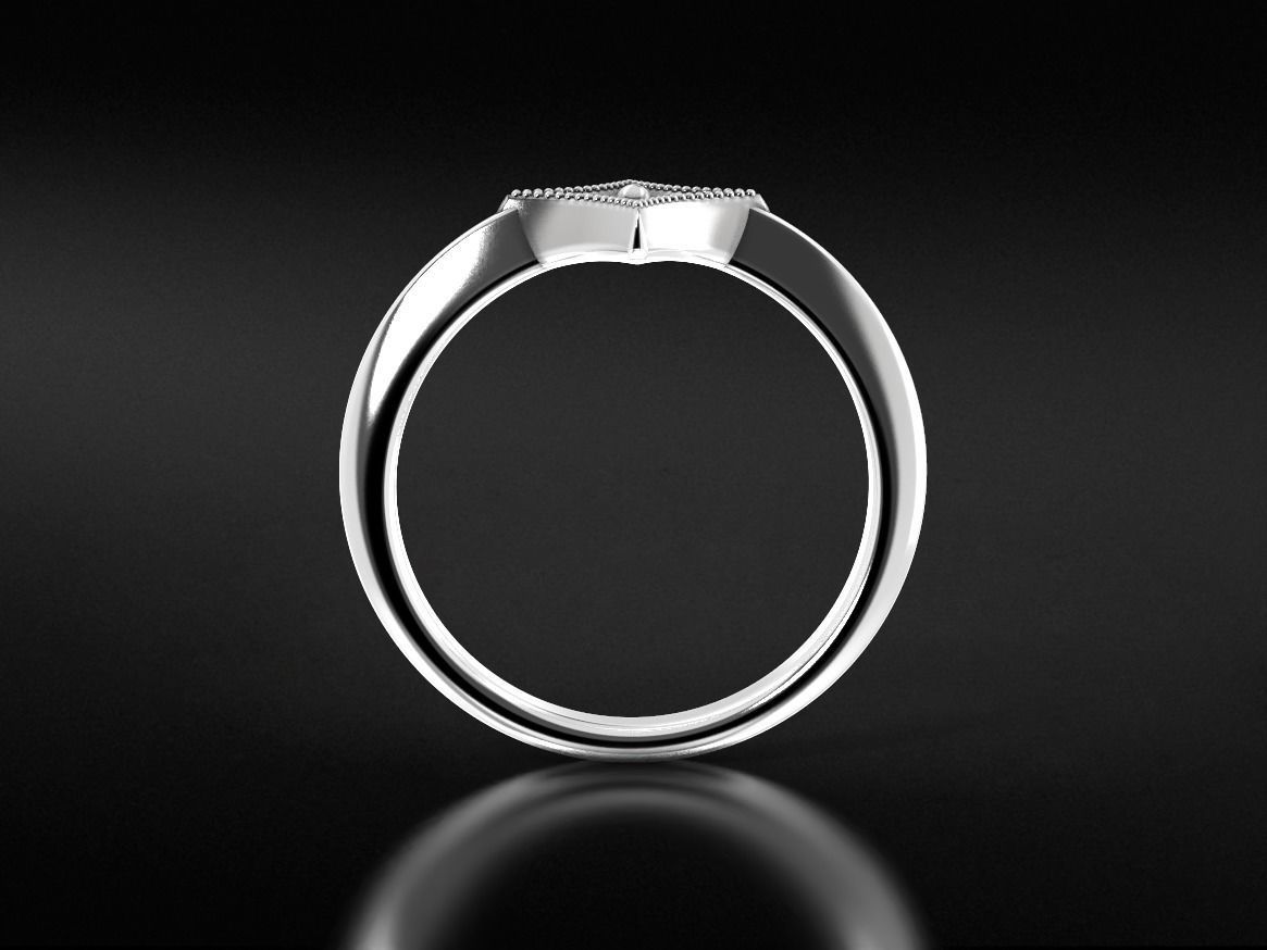 Stylish star ring with diamonds 657 3D print model_10