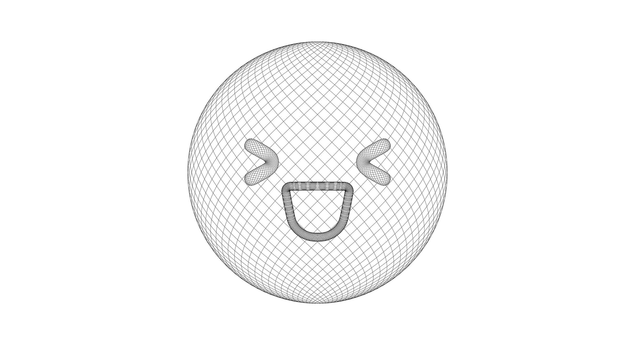 shy emoji 3D model_2