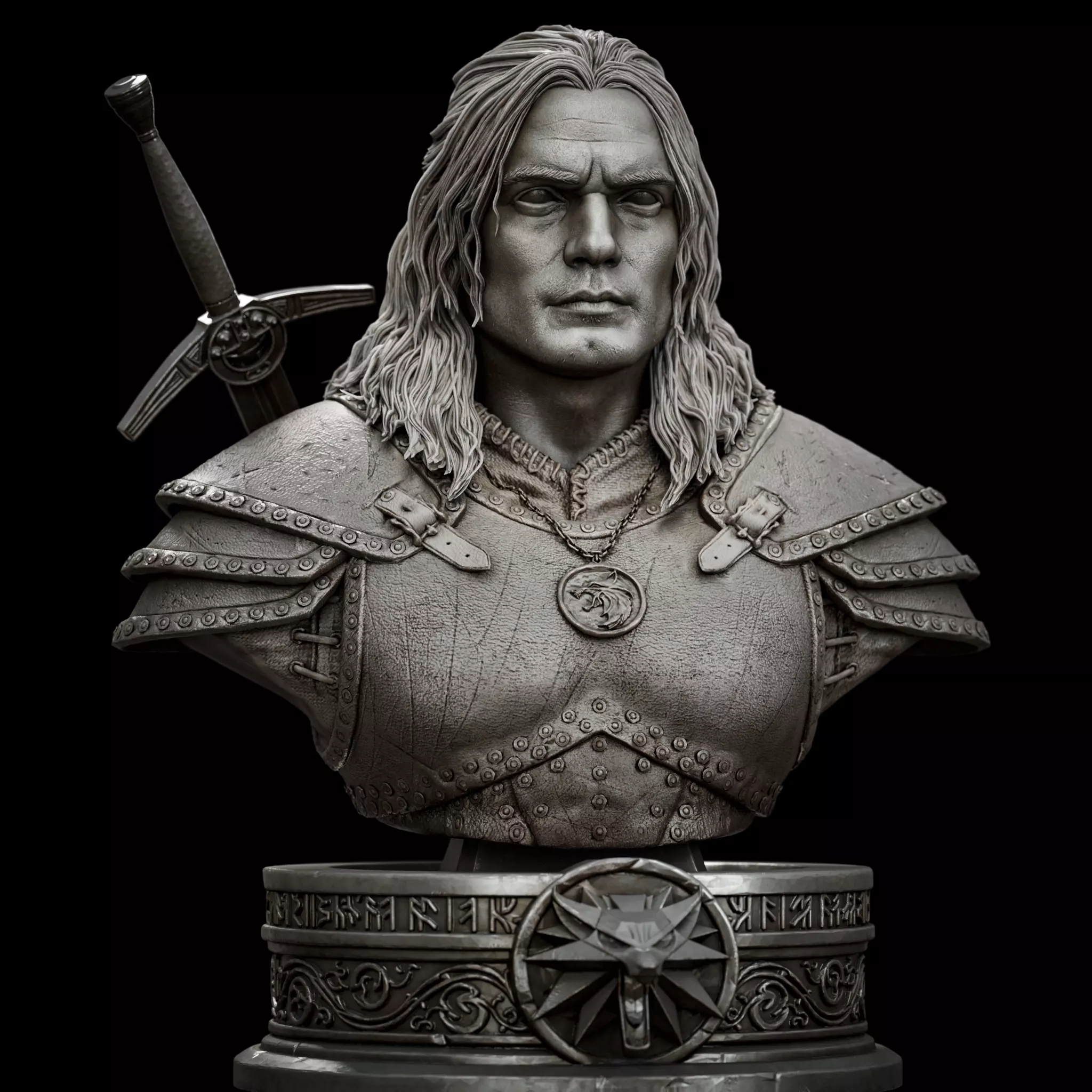 Henry Cavill-The Witcher-Geralt of Rivia Bust 3D print model