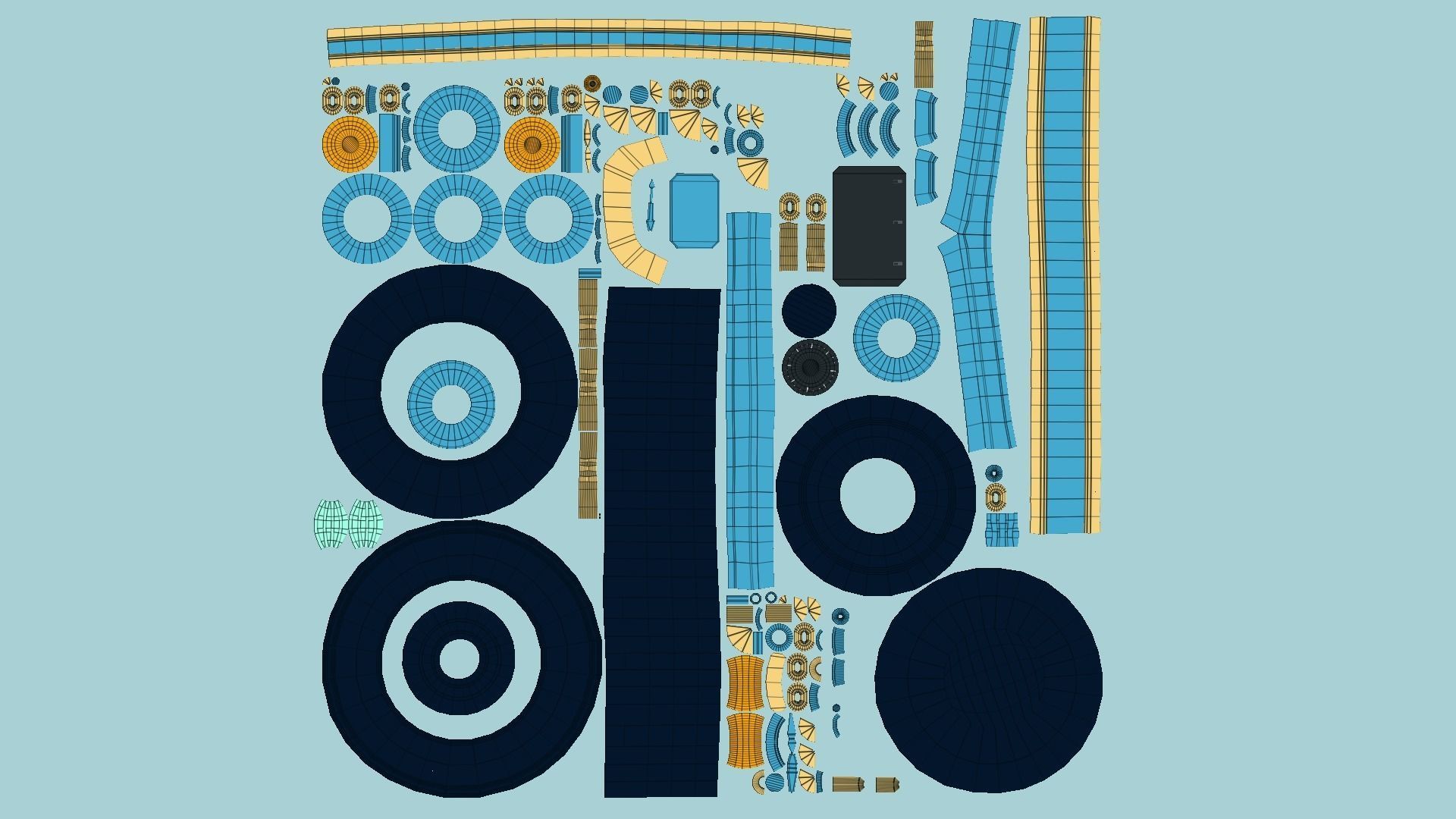 Steampunk Hat 10 Cartoon Blue - SciFi Character Design Low-poly 3D model_5