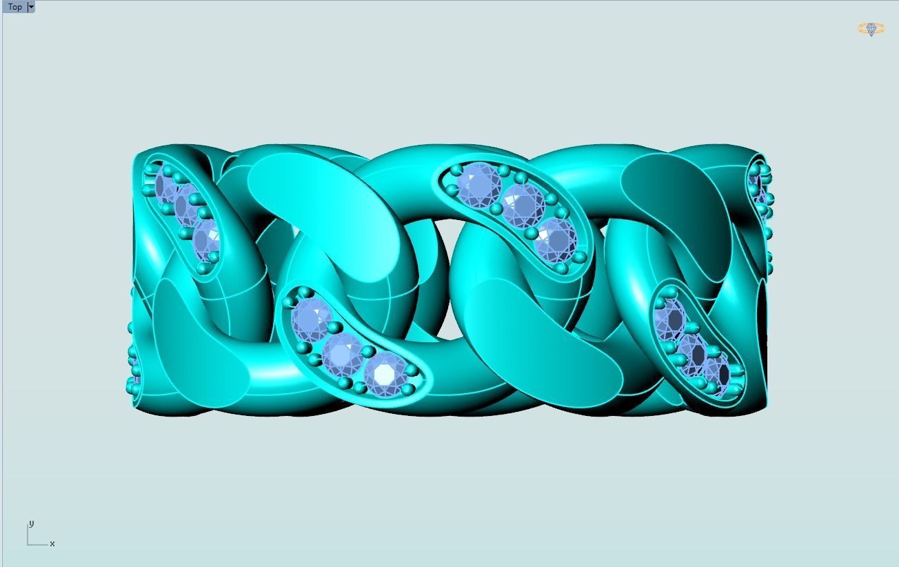 Chain ring - Miami Cuban ring - Link ring - Size 6 3D print model_13