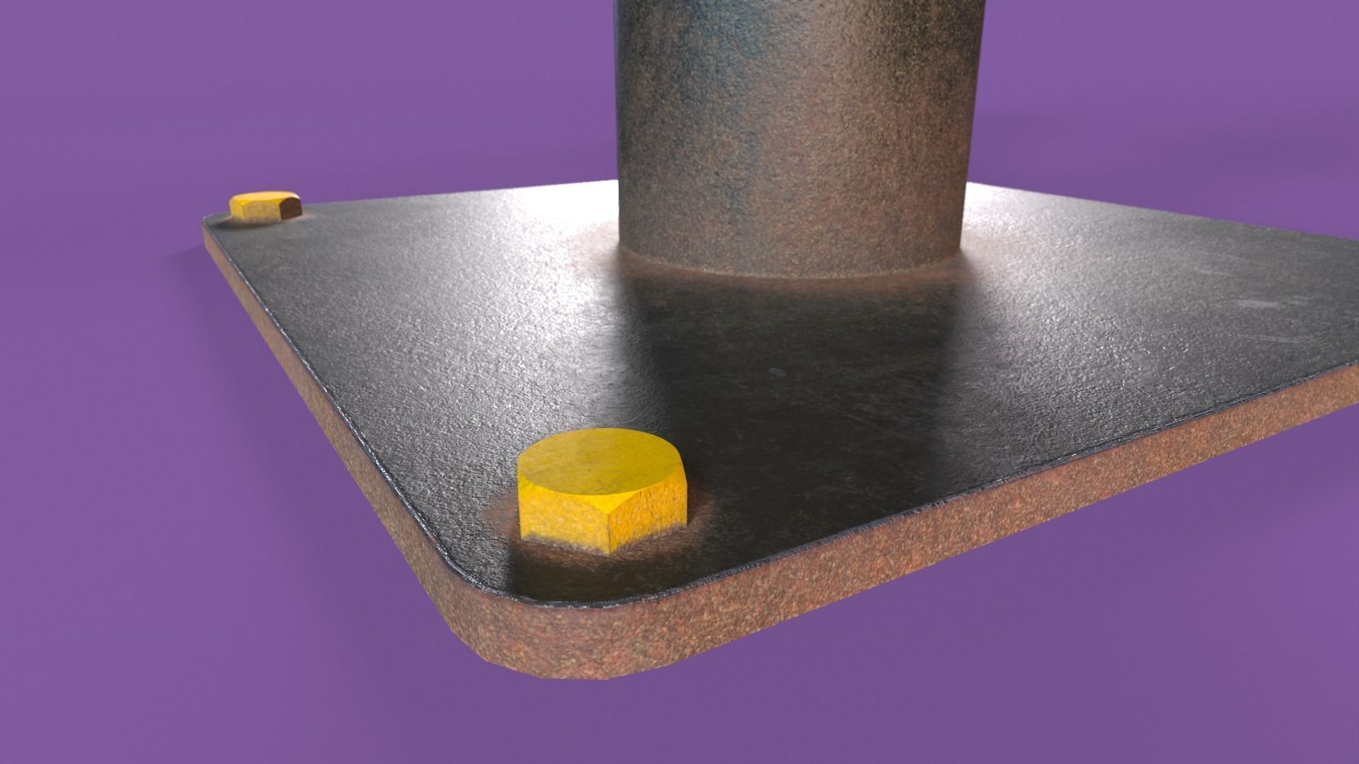 Post and Chain Low-poly 3D model_6