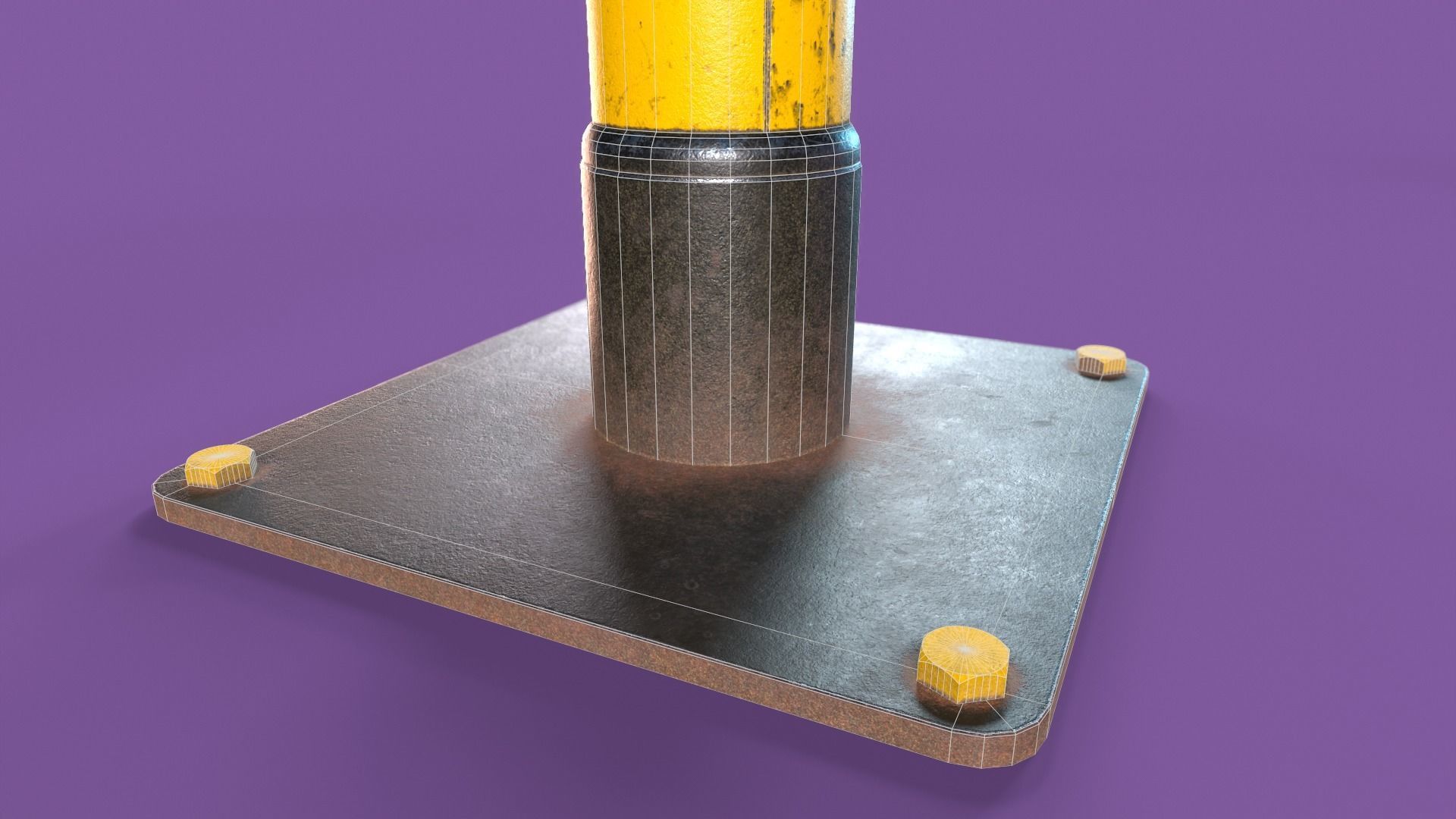 Post and Chain Low-poly 3D model_11