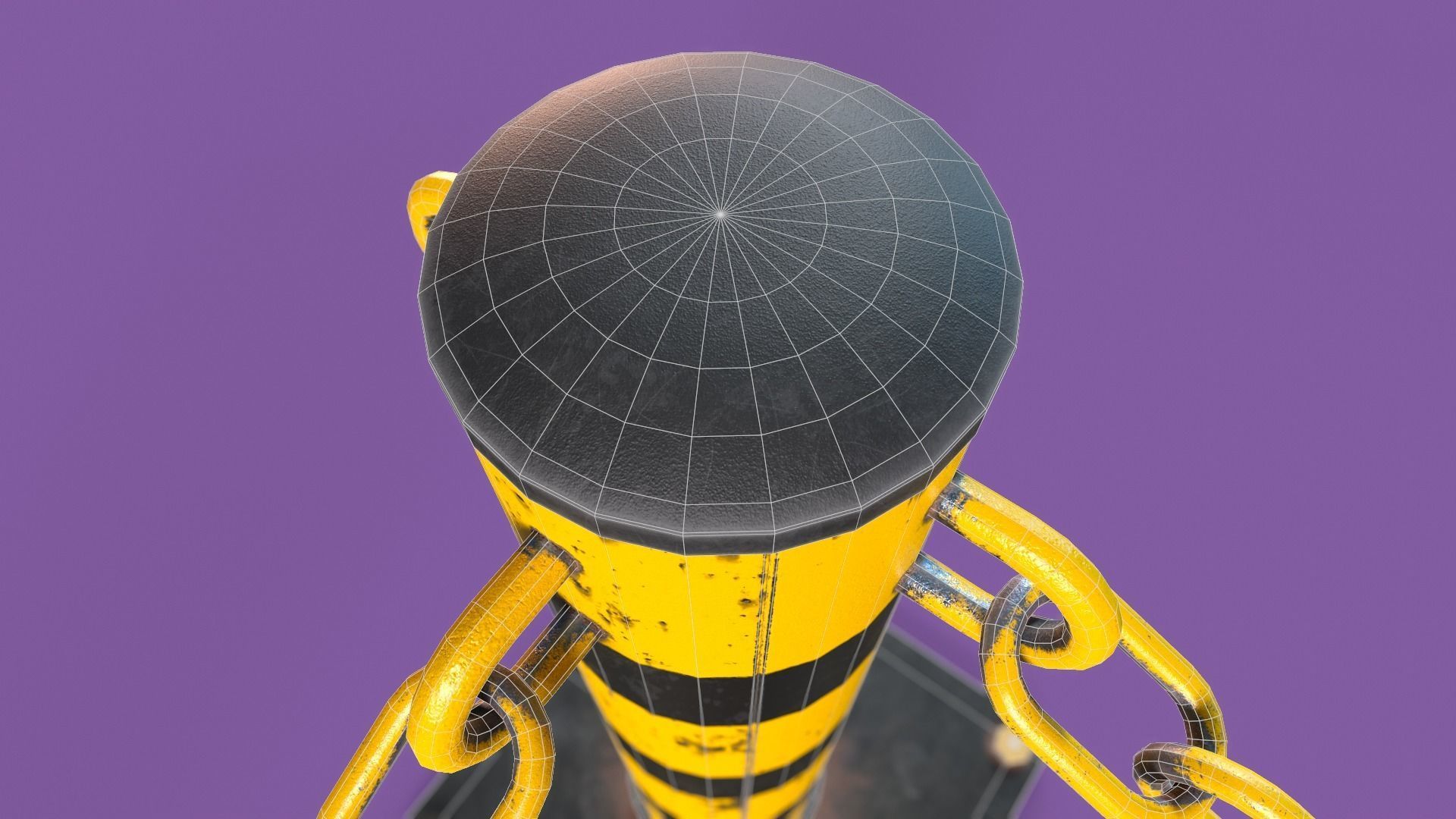 Post and Chain Low-poly 3D model_12