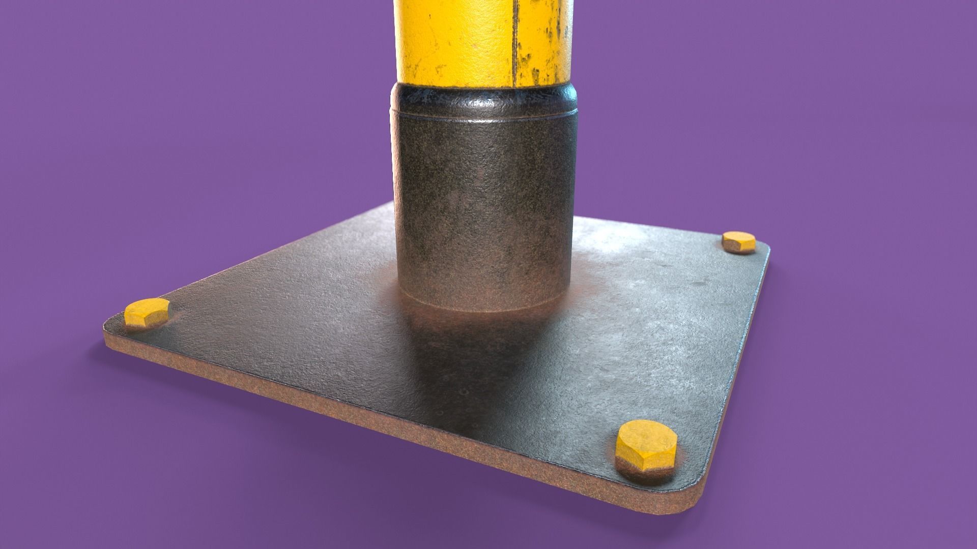 Post and Chain Low-poly 3D model_3