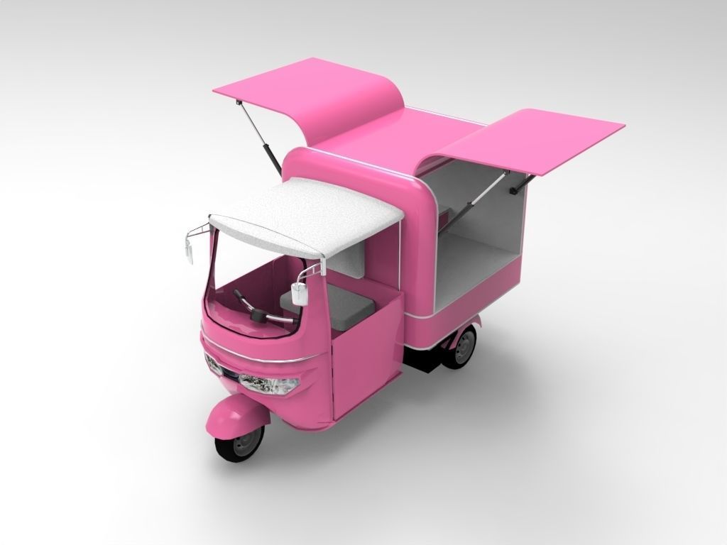 Motor Food Cart 3D model_4