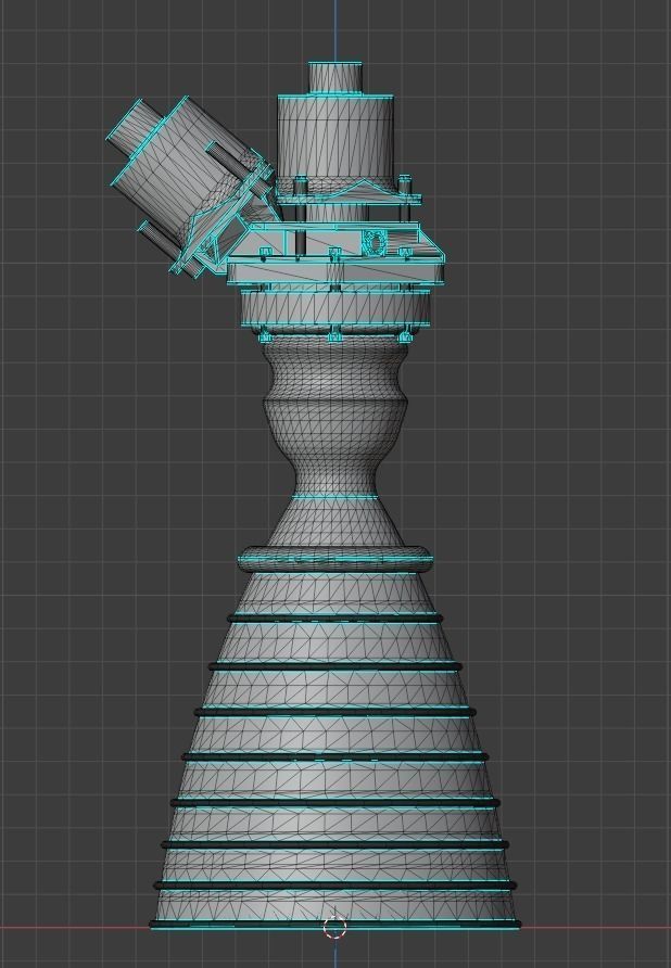 R-4D Rocket engine 3D model_3