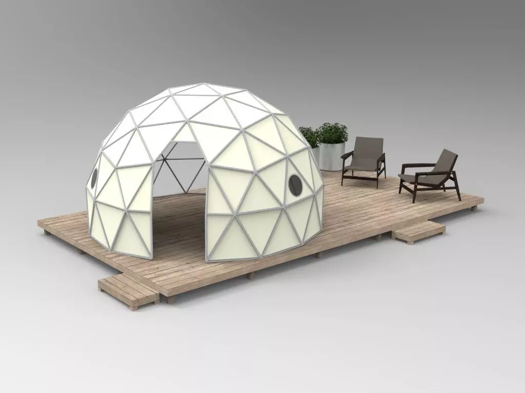 Park Dome Guest House Design 3D model_0