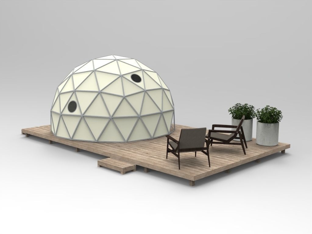 Park Dome Guest House Design 3D model_1