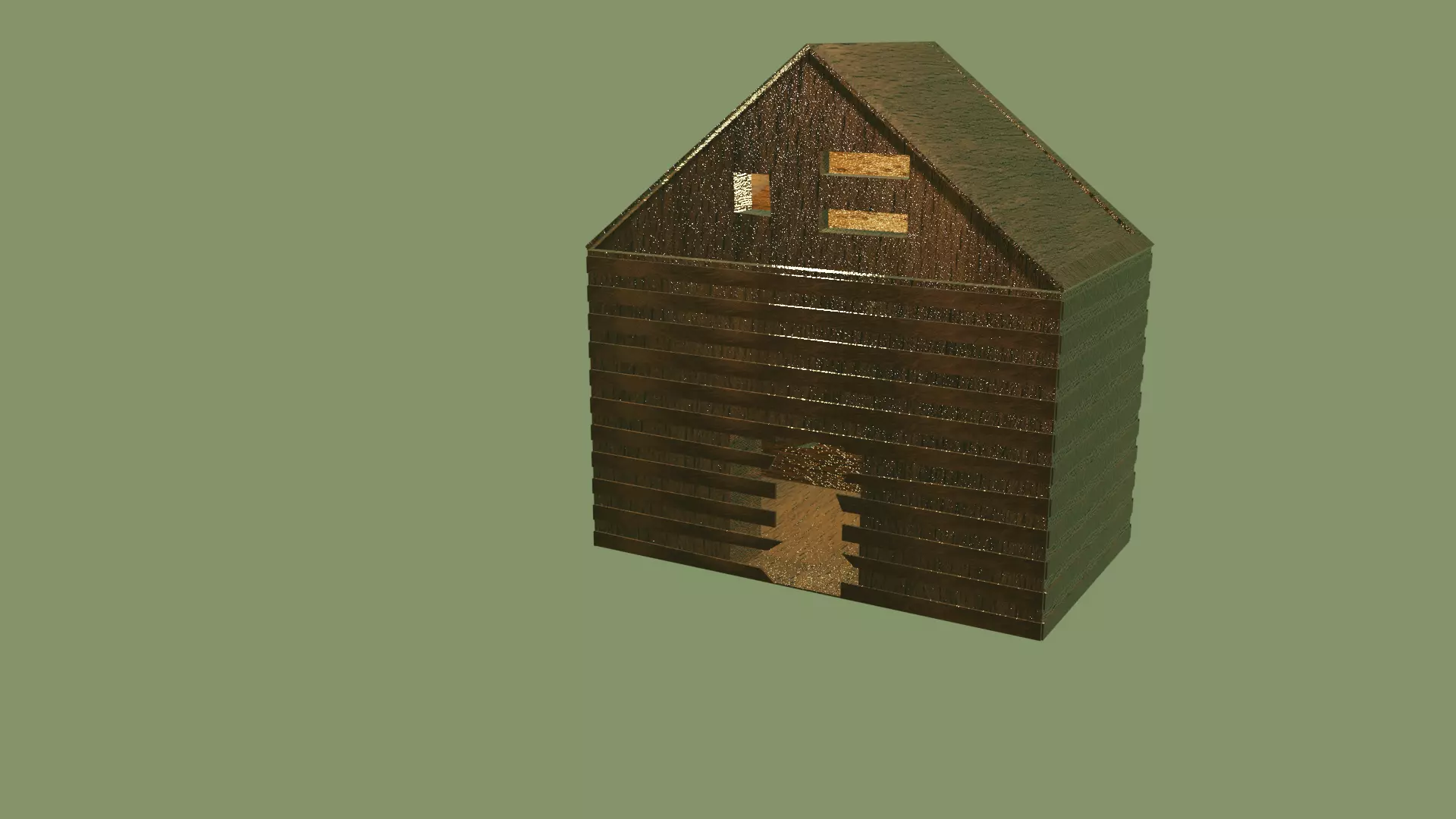 FREE Little House Wooden Free low-poly 3D model