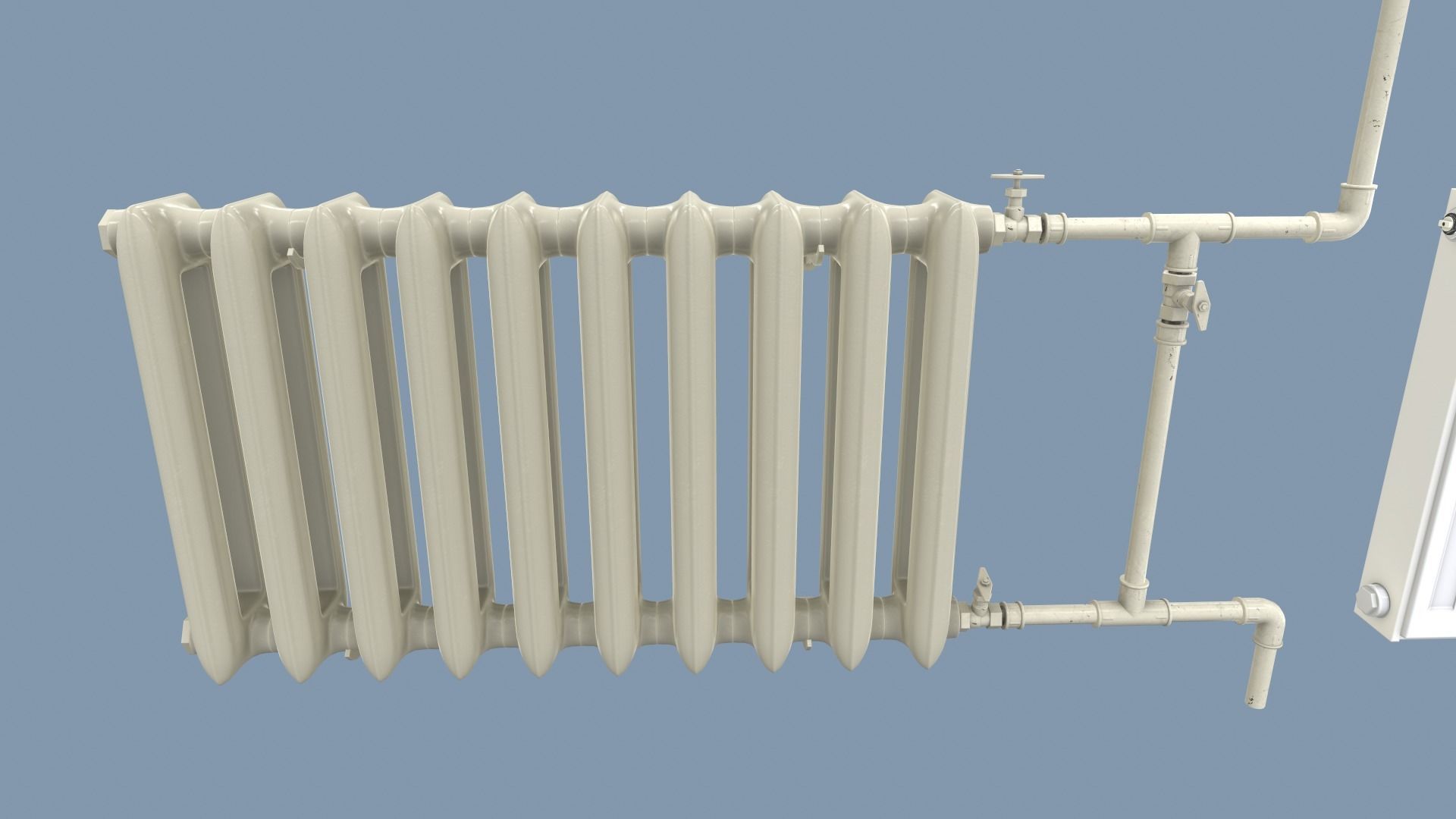 Radiators with Modular Pipes Low-poly 3D model_5