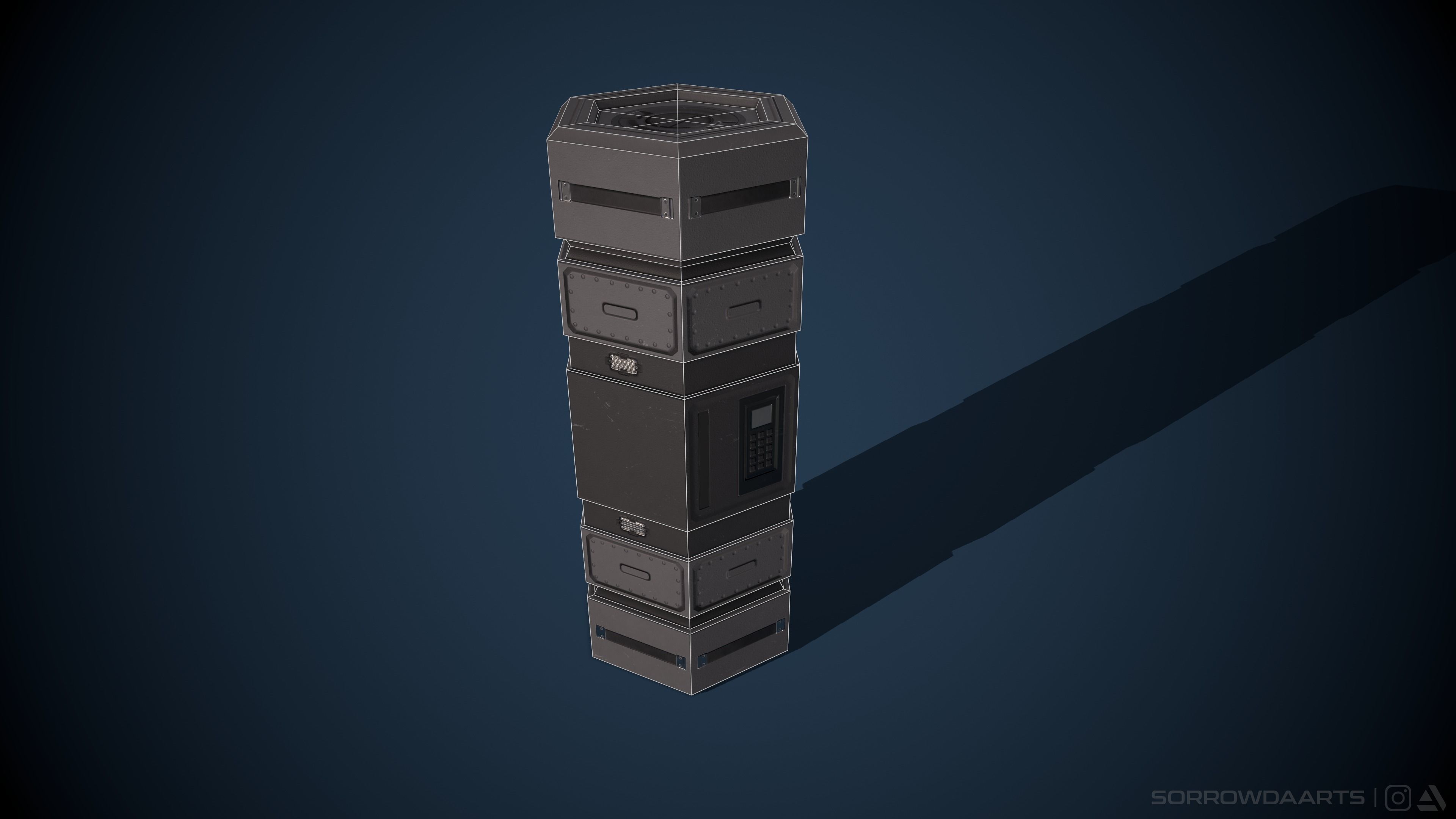 Sci-fi Canister Low-Poly Game Asset Low-poly 3D model_6