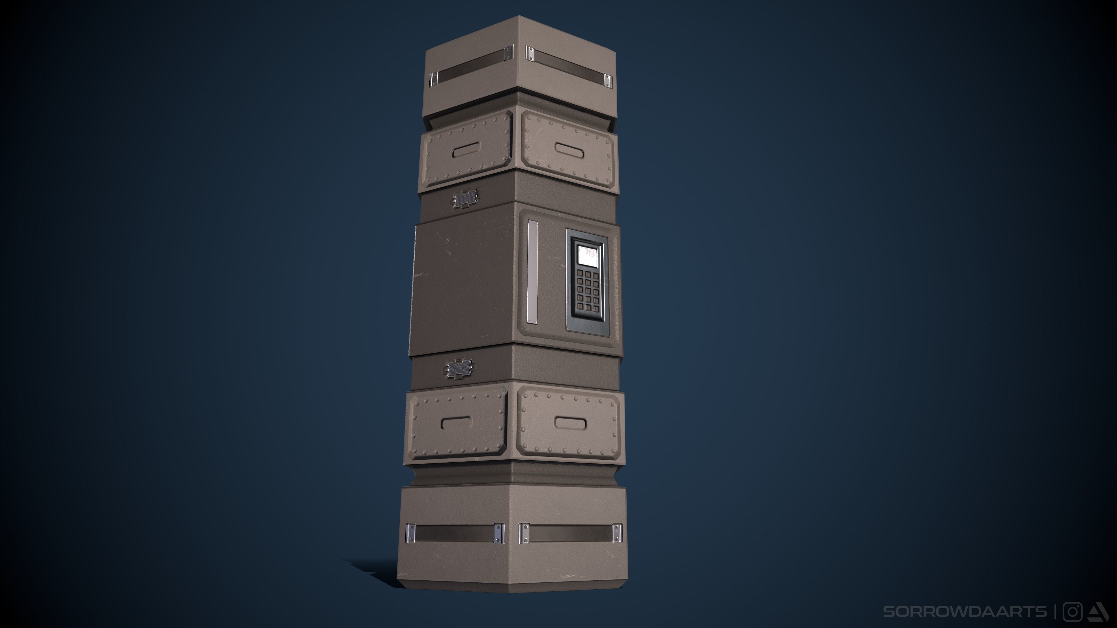 Sci-fi Canister Low-Poly Game Asset Low-poly 3D model_5