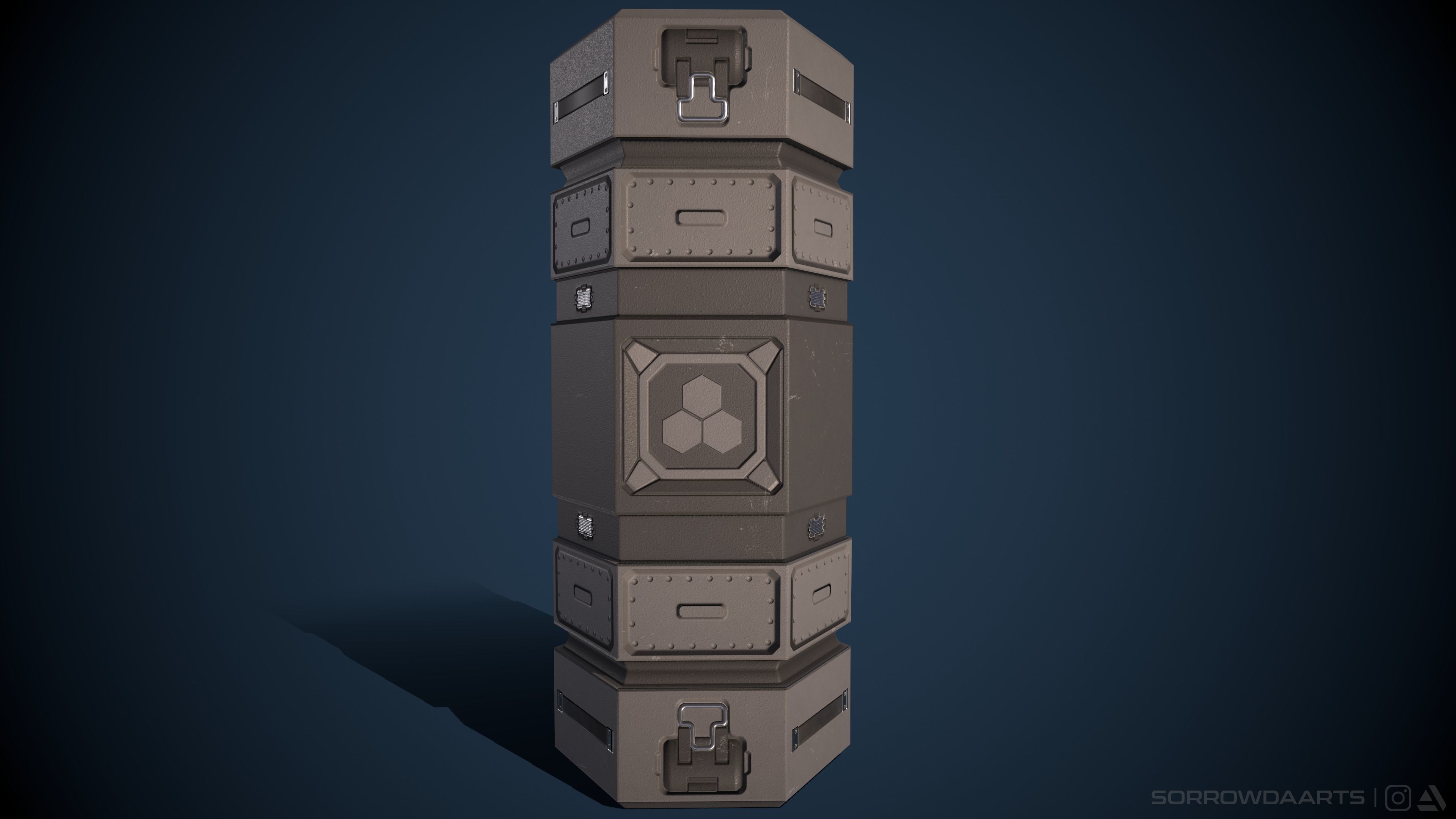 Sci-fi Canister Low-Poly Game Asset Low-poly 3D model_2