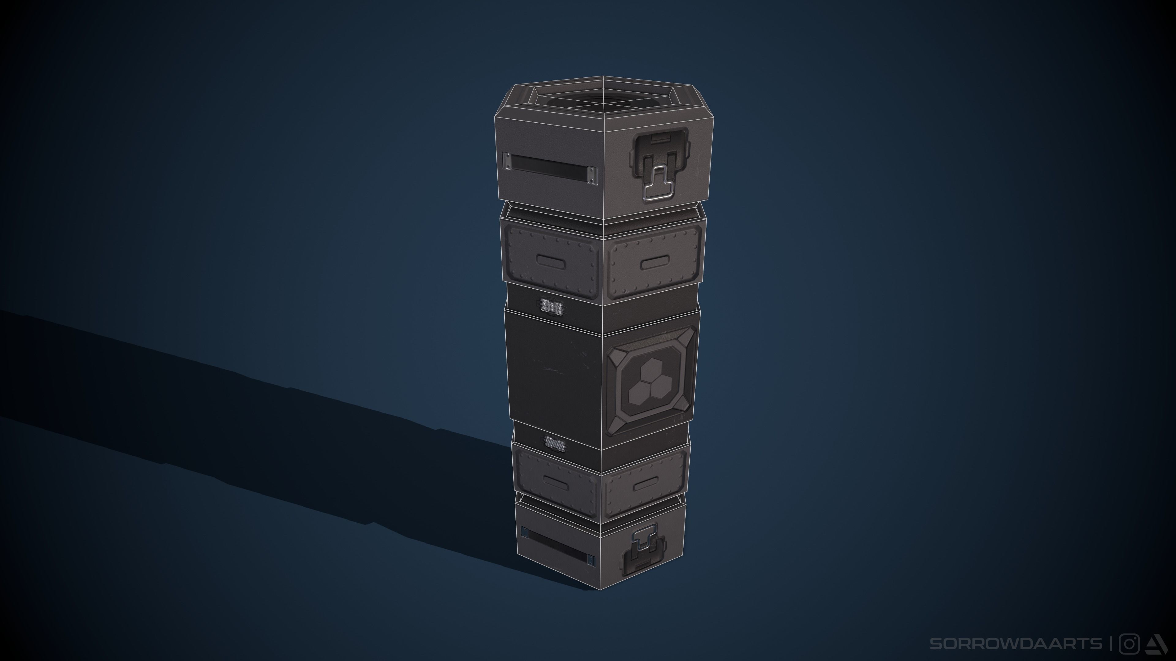 Sci-fi Canister Low-Poly Game Asset Low-poly 3D model_7