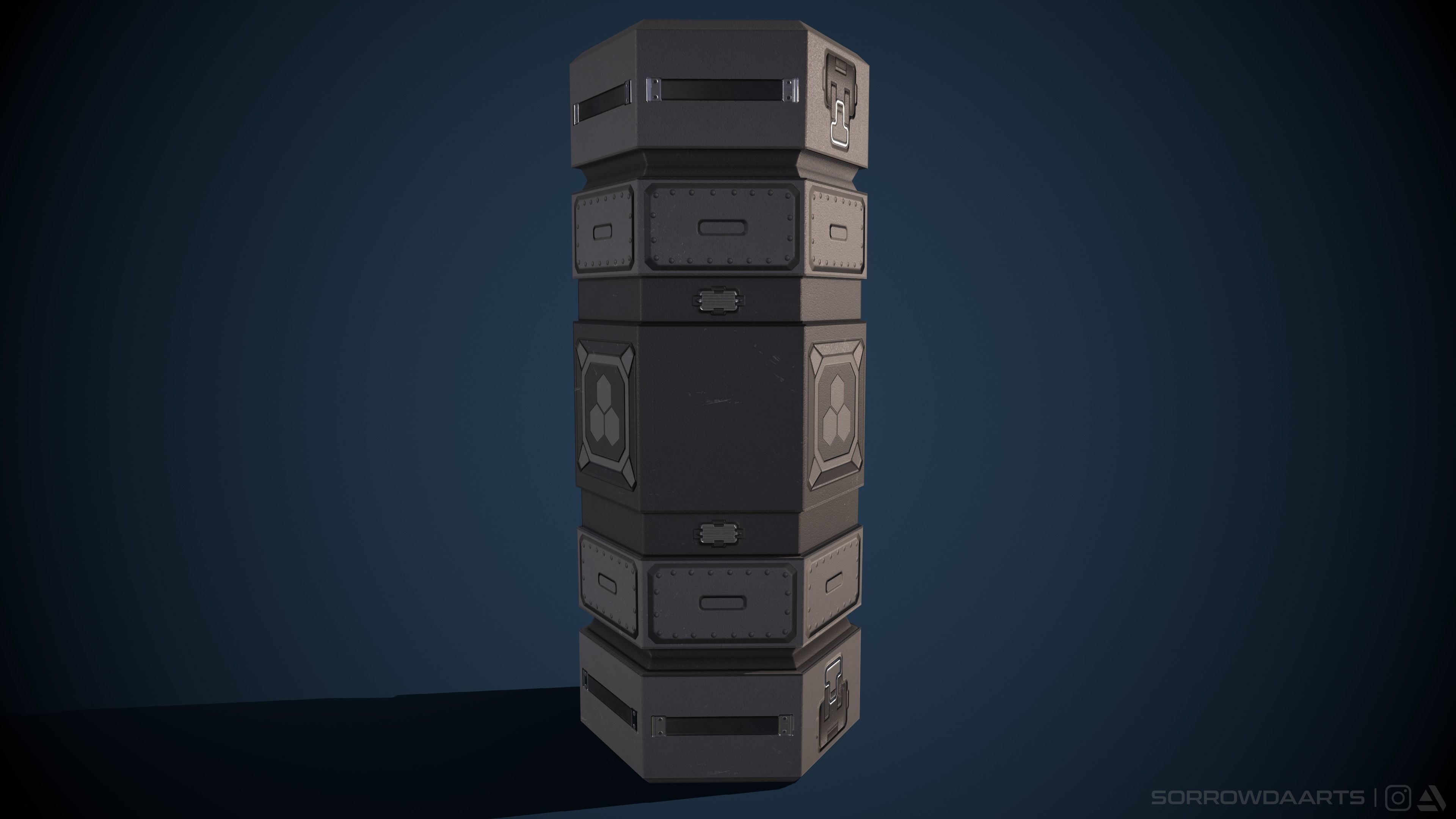 Sci-fi Canister Low-Poly Game Asset Low-poly 3D model_4