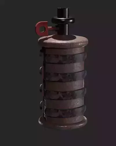 Bomb Game Ready - Low Poly 3d Model metal bottle Low-poly 3D model